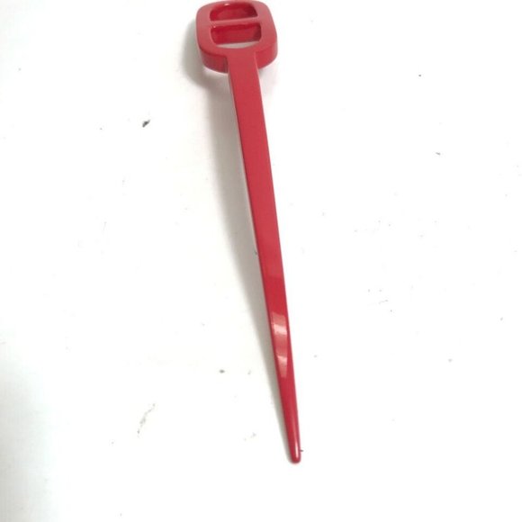 Auth HERMES Hair pick kanzashi Chaine d\'Ancre hair accessory hairpin Plastic Red main image 5